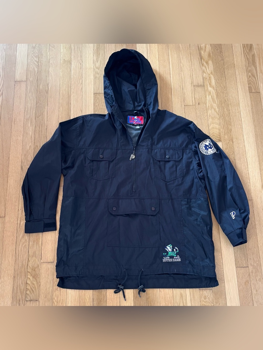 Vintage 90s Notre Dame Fighting Irish Football Anorak Jacket XL Pro Player